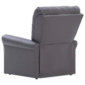 Fauteuil inclinable en similicuir gris moyen, confortable et pratique - Product Image 6