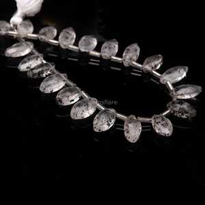Cuentas de cuarzo natural facetadas en forma de marquesa de 7x12-8x13 mm, cuentas de piedras preciosas talladas a mano para la fabricación de joyería, venta al por mayor. - Product Image 3