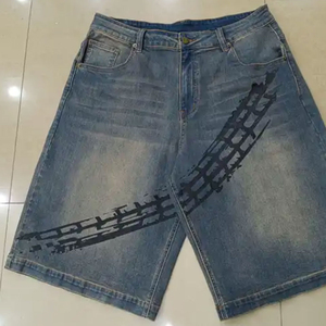 Shorts en jean déchirés pour hommes, personnalisables avec logo, vente en gros, style vintage streetwear, haute qualité - Product Image 6
