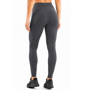 Nylon Spandex Solid Fitness <b>Tights</b> High Rise Full Length Women Sports Leggings Workout Running Athleisure Wear Pants - Product Image 3