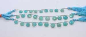 Perles en Amazonite Naturelle Facettée en Forme de Cœur AAA 8-9MM, Perles de Pierre Précieuse Amazonite Facettées en Forme de Cœur, Vente en Gros, Fil de 9 Pouces - Product Image 3