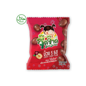 ขนมผลไม้ฮาลาล ลูกพลัมเนื้อนุ่มเคลือบกลูโคสไซรัป 29% ผลไม้ธรรมชาติ บรรจุซองเล็ก 18 กรัม - Product Image 1