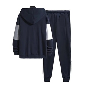 Chándal Unisex Azul Marino con Bloques de Color, Ligero, de Poliéster/Algodón, con Capucha, Pantalón Largo, Bolsillos Laterales, Estilo Urbano - Product Image 6
