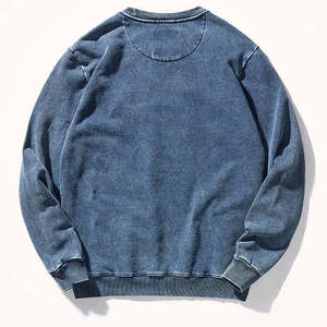 Sweat-shirt à col rond pour homme, coupe classique, couleur unie, tricot en coton, vêtement décontracté pour l'automne - Product Image 6