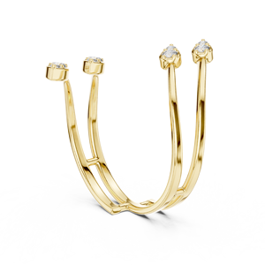 Anillos minimalistas de oro sólido de 14k con diamantes de corte redondo para mujer, ideales para regalo, compromiso, aniversario, boda. - Product Image 3