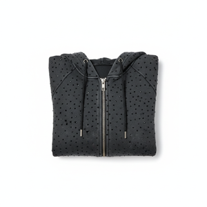 Parche Bordado Personalizado con Pedrería de Gran Tamaño, Logotipo de Ropa Deportiva de Algodón Terry, Estilo Urbano, Efecto Desgastado por el Sol, Servicio OEM - Product Image 6