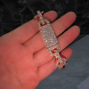 Pulsera de Plata de Ley 925 de Alta Calidad con Moissanita y Diamantes, Diseño de Trébol, Clásica y Exquisita, con Engaste de Bisel, Amuleto de la Suerte Unisex - Product Image 1