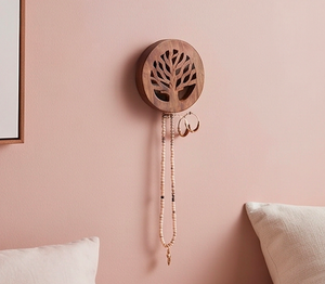 Artisanal Wooden Wall Mount <b>Hook</b> With Tree Carving Design Rustic Style Single <b>Hook</b> <b>For</b> Clothing Storage And Bathroom Clothes - Product Image 6