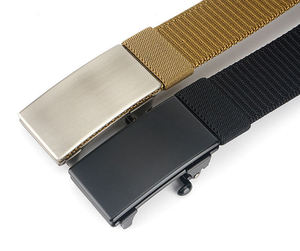 Cinturón Casual de Color Sólido con Hebilla de Cierre Automático, Rectangular, de Plástico, Moldeado en una Sola Pieza, Duradero, Negro, Verde Oliva, Marrón - Product Image 1