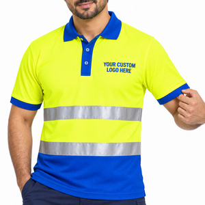 Camiseta Polo de Trabajo Reflectante con Cuello, Diseño para Personal de Obra y Equipos de Mantenimiento, para Equipos de Servicio en Campo, con Estilo de Dos Tonos - Product Image 4