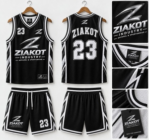 Vente en gros directe ZIAKOT INDUSTRY Maillot de basket-ball authentique rétro personnalisé noir-or vieilli - Product Image 2