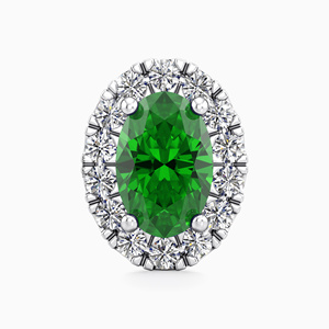 Boucles d'oreilles clous en pierre précieuse ovale verte taille émeraude en or 10K, 14K, 18K et argent 925 ou 935, sertissage clos, bijoux classiques pour femme - Product Image 3