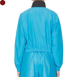 Chándal Deportivo para Mujer, Color Azul y Negro, con Bloques de Color, Manga Larga, Cuello Alto con Cremallera, Estilo Deportivo, Ligero, de Poliéster, para Primavera - Product Image 6