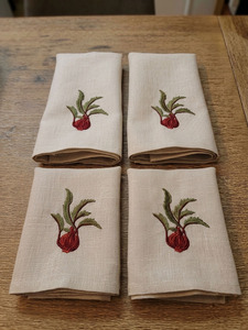 Paños de Cocina Bordados de Mezcla de Algodón y Lino, Diseño de Remolacha Roja, Rectangulares, Ecológicos, para Té, Invitados y Uso Doméstico - Product Image 3