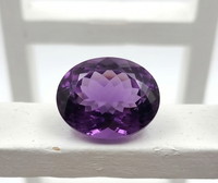 Pierre précieuse d'améthyste naturelle de qualité supérieure, taille ovale, à facettes, couleur violet foncé, taille personnalisée pour la fabrication de bijoux