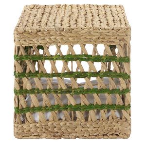 Mesa auxiliar cuadrada de mimbre marino con rayas verdes, cama cueva para gatos, casa para perros, mesita de noche, condominio para gatos, mueble para mascotas - Product Image 2