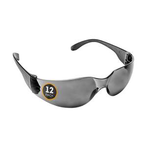 Occhiali di sicurezza antigraffio approvati da ANSI CE 12 Pack occhiali protettivi neri con stile avvolgente per lenti affumicate per la protezione degli occhi - Product Image 1