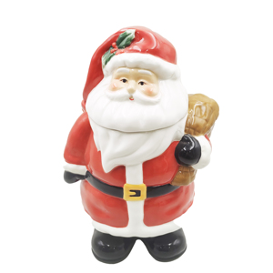 Glazed Porcelain Santa Claus <b>Jar</b> Hand-Painted Festive Biscuit Container Kitchen Decorative Christmas Treat Holder Organizer Cent - Product Image 1
