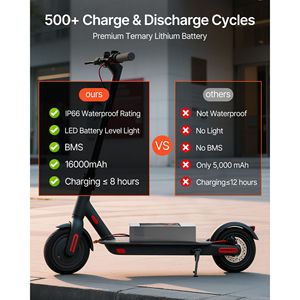 Batterie de trottinette électrique 36V 16Ah, pack de batteries lithium-ion pour vélo électrique, chargeur BMS 30A, câble d'extension avec connecteur en T, plus de 500 cycles de charge. - Product Image 4