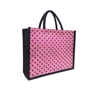 Sac en jute écologique avec une belle impression à la mode, poignée tissée, fabriqué en inde et dans le bengale ouest - Product Image 1