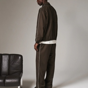 Conjunto Deportivo para Hombre, Talla Grande 2 1, Chaqueta con Capucha y Cierre Completo, Pantalones, Color Sólido, Estilo Casual, Transpirable, Poliéster, Invierno - Product Image 5