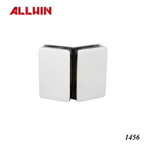 Solid Brass 90 Degree Flat Round Shape Glass Connector Glass Clamp For Glass Handrail Railing Door <b>Hardware</b> - Product Image 6