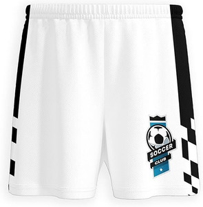 Tenue de football complète pour enfants - Maillot et short rayés blancs et noirs sublimés, impression par transfert thermique 100% polyester - Product Image 6