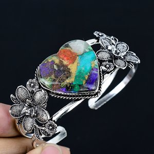 Natural Fiesta Turquoise Gemstone <b>Bangle</b> Jewelry <b>Bracelet</b> Elegant Stylish Gift For Women Handmade 925 Sterling Silver Jewelry - Product Image 1
