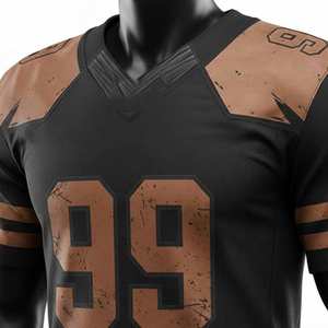 Nouveau design tendance, prix bas, personnalisable, respirant, maillot de football américain à manches courtes, imprimé numériquement, vente en gros - Product Image 5