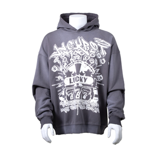 เสื้อฮู้ดดี้พิมพ์ลายแบบฟอกสีสไตล์วินเทจ 500 กรัม สำหรับผู้ชาย ทรงโอเวอร์ไซส์ หนานุ่ม ฟอกสีแบบแอซิดวอช - Product Image 3