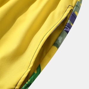 Shorts de basketball pour hommes, 100% polyester, taille mi-haute, élastique, séchage rapide, respirant, jaune, décontracté - Product Image 4