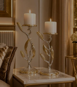 Metal Crafts Floral & <b>Butterfly</b> Design Pillar Candlestick Holder Decoration For Home <b>Table</b> Accessory Luxury Candle Stand Gifts - Product Image 6