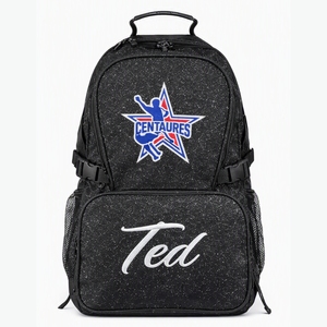 Custom Glitter Team Sports Cheerleading <b>Backpack</b> with Solar Panel RFID Patches Personalized Logo and Name - Product Image 1