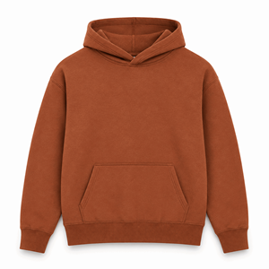 Custom for <b>Orange</b> <b>Men's</b> Heavyweight Pullover Hoodie Pocket Breathable Stringless Drop Shoulder Cotton Fleece Streetwear OEM ODM - Product Image 1
