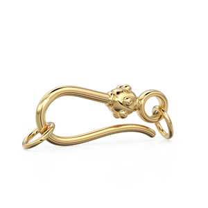 Fermoir en or massif 18 carats, crochet tribal de 20 mm, fait main, style ancien, pour la fabrication de colliers et de bijoux - Product Image 3