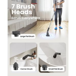 Spazzola Elettrica Rotante Impermeabile IPX7 2026 Aggiornata, Senza Fili, con 7 Spazzole, per Pulizia Bagno e Multiuso - Product Image 6