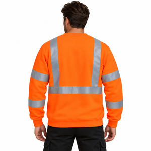 High Quality High Visibility Sweatshirt Reflective Tape Workwear Safety Sweatshirt <b>Fleece</b> <b>Work</b> Sweater Custom <b>Men's</b> Safety Shirt - Product Image 2