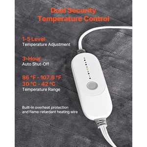 Sciarpa Elettrica Indossabile da Donna, Coperta Portatile con Cappuccio, 5 Livelli di Riscaldamento e Spegnimento Automatico 3H, Lavabile - Product Image 3