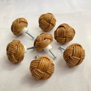 Poignées de porte intérieures décoratives en rotin, best-sellers, boutons fonctionnels pour meubles - Product Image 5