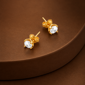 Boucles d'oreilles clous solitaires rondes en diamant de laboratoire, bijoux fins en argent sterling ou or, classiques et élégantes - Product Image 4