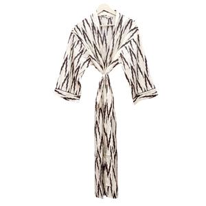 Elegante Kimono de Algodón con Estampado Digital para Mujer, Bata de Verano con Cinturón Floral, Ropa de Dormir de Secado Rápido, Transpirable, Cuello en V, Largo Completo - Product Image 4