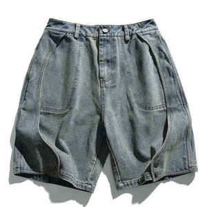 Shorts en jean baggy pour homme sur mesure, mode décontractée, grande taille, 100% coton, séchage rapide - Product Image 1