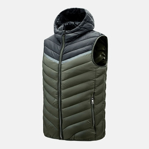 Gilet matelassé personnalisé avec logo imprimé, bleu marine, de qualité supérieure, confortable, pour l'hiver, gilets matelassés pour hommes, veste sans manches en duvet - Product Image 6