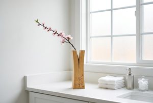 Florero de Madera Moderno, Minimalista, Porta Flores de Madera Natural Hecho a Mano, Macetero Decorativo Elegante, Centro de Mesa para el Hogar - Product Image 5