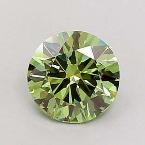 Diamante verde de corte brillante redondo de lujo, cultivado en laboratorio, piedra suelta. - Product Image 1