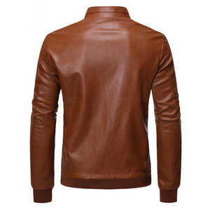 Chaqueta de Cuero Transpirable de Alta Calidad para Hombre 2026, Hecha a Medida, Nueva Moda, Estilo Motero, Cuello Alto, con Bolsillos Decorativos - Product Image 3