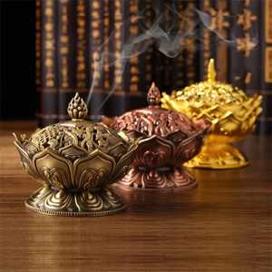 Brûleur d'encens artisanal en acier inoxydable, style chinois religieux, décoratif, pour la méditation, Skies Trader Bk4048, thérapeutique - Product Image 2
