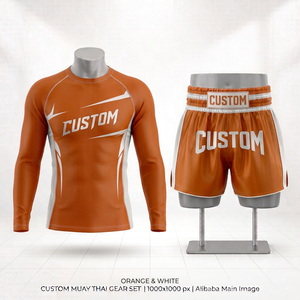 Conjunto de Boxeo de 2 Piezas con Logotipo Personalizado, Rashguard de Compresión Elástica de Lujo, Pantalones Cortos de Poliéster Ligero con Bordado de Alta Calidad - Product Image 2