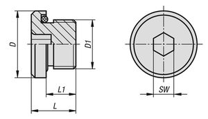 Vis de fixation K1102 sans soupape, D=32, M26X1,5, SW=12, acier autotaraudeur galvanisé - Product Image 2