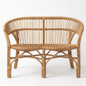 Sofá de Ratán Monaco Mandola, Muebles de Exterior, Núcleo de Ratán Premium, Tejido a Mano, Bancos de Dos Plazas, Estilo Resort, Salón de Patio - Product Image 1